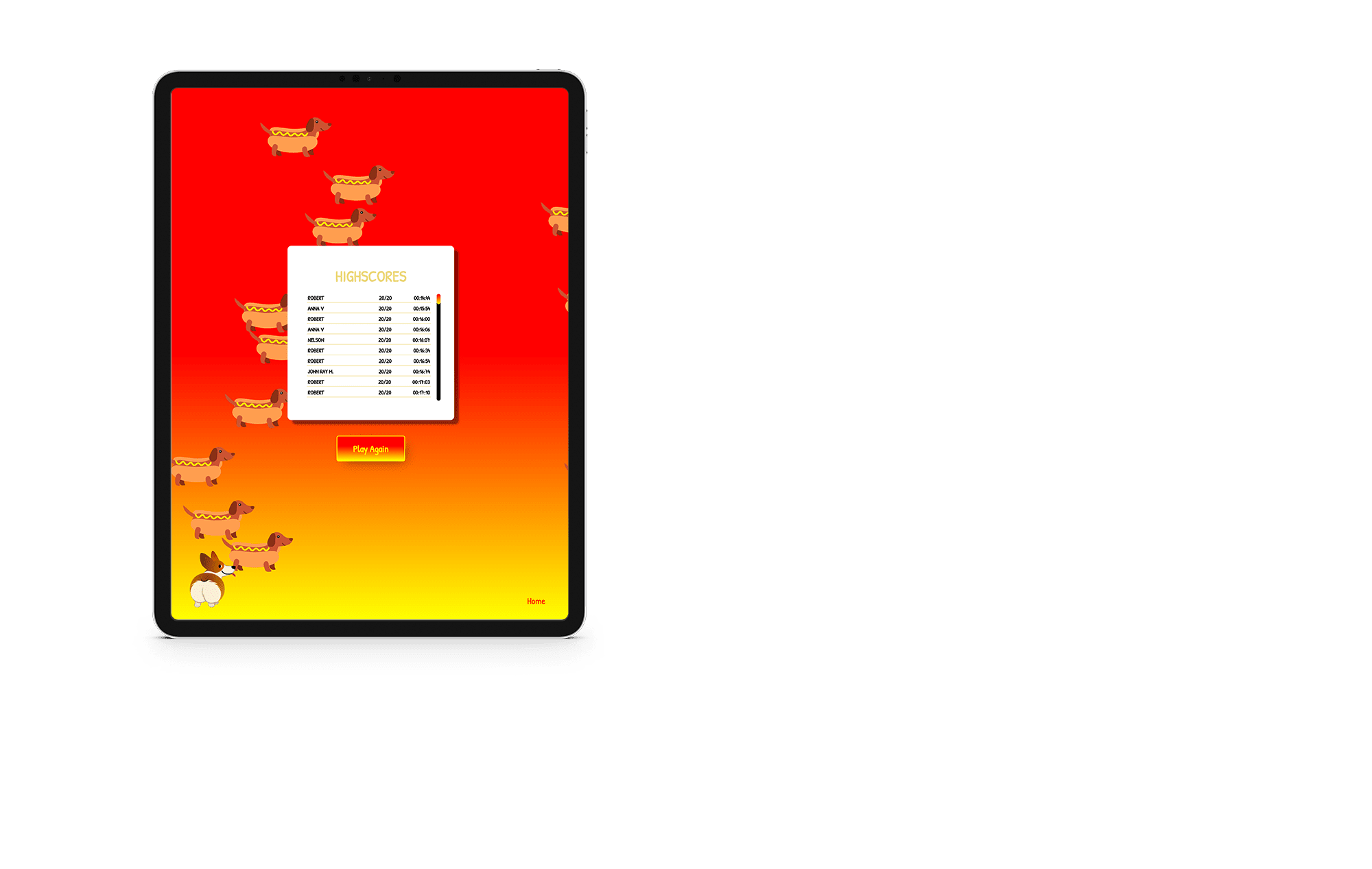 Check it off project tablet screen