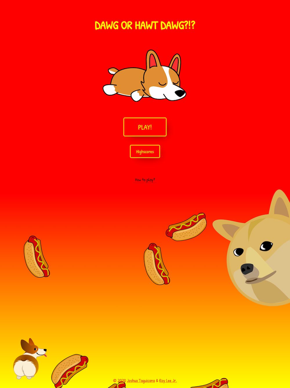 Screenshot of DogHotDog landing page