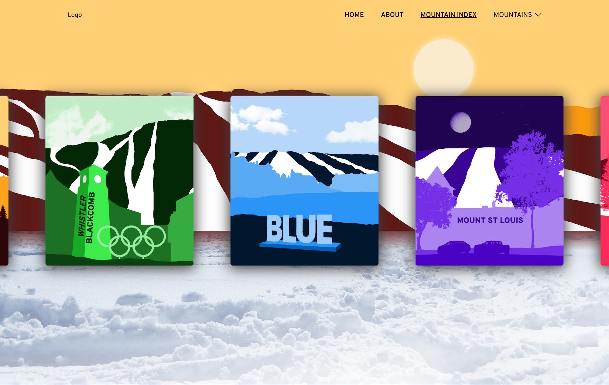 Screenshot of project of mountain carousel