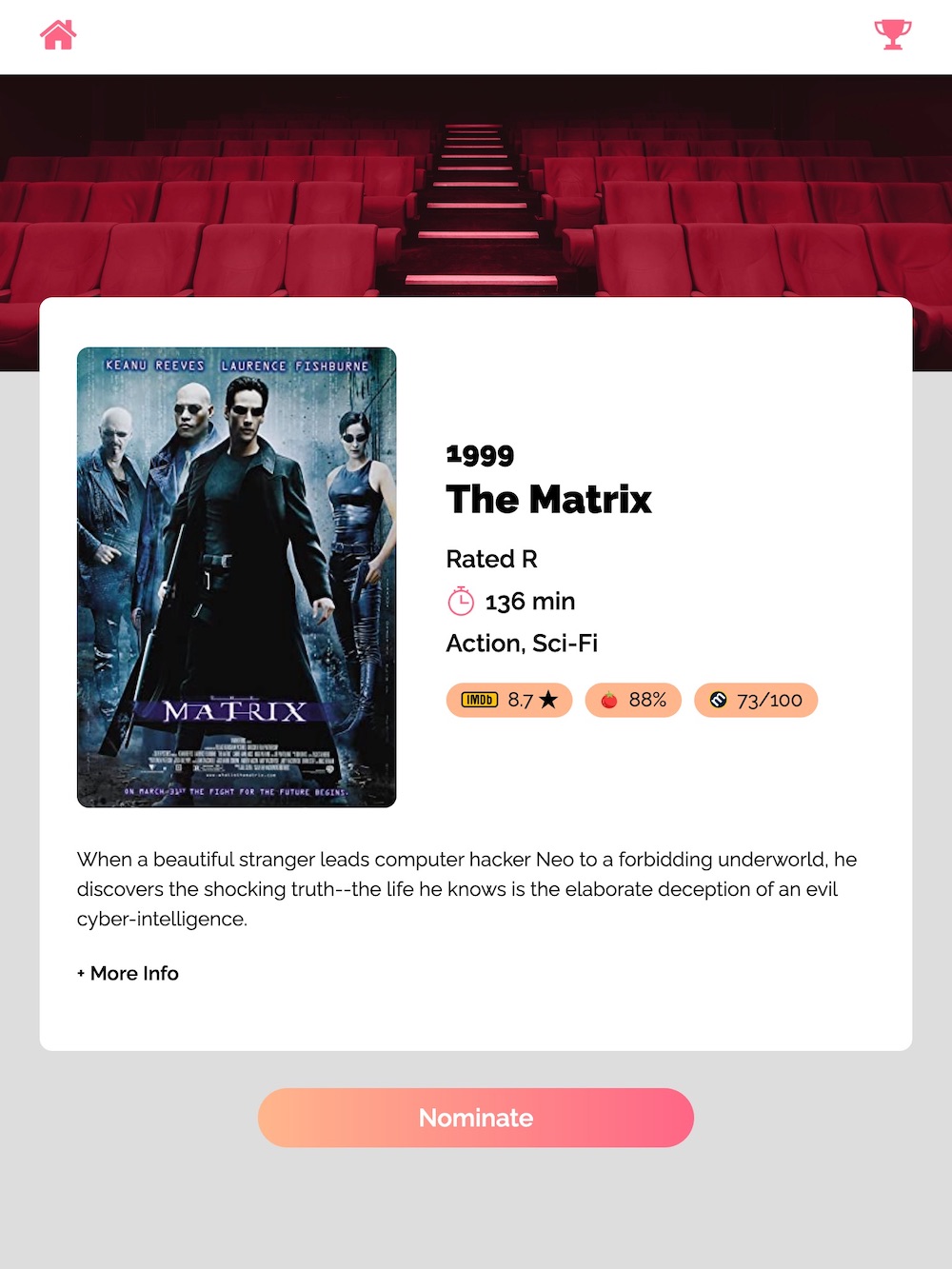 Screenshot of omdb movie details page
